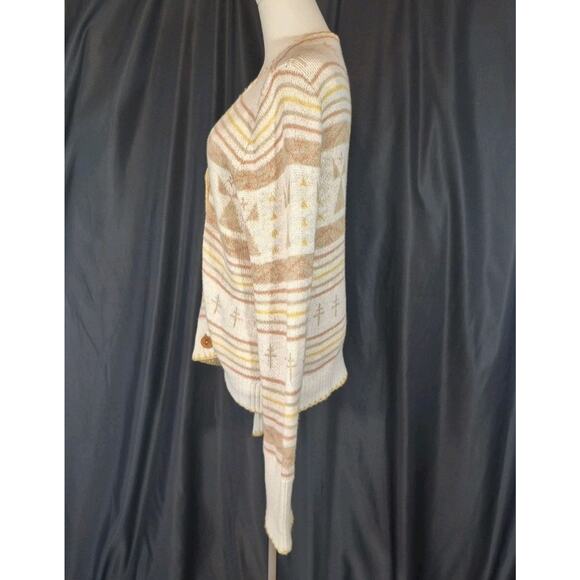 Faherty Womens Yellowtail Dragon Fly Path B Homeland Cardigan Sweater Medium - Picture 7 of 9